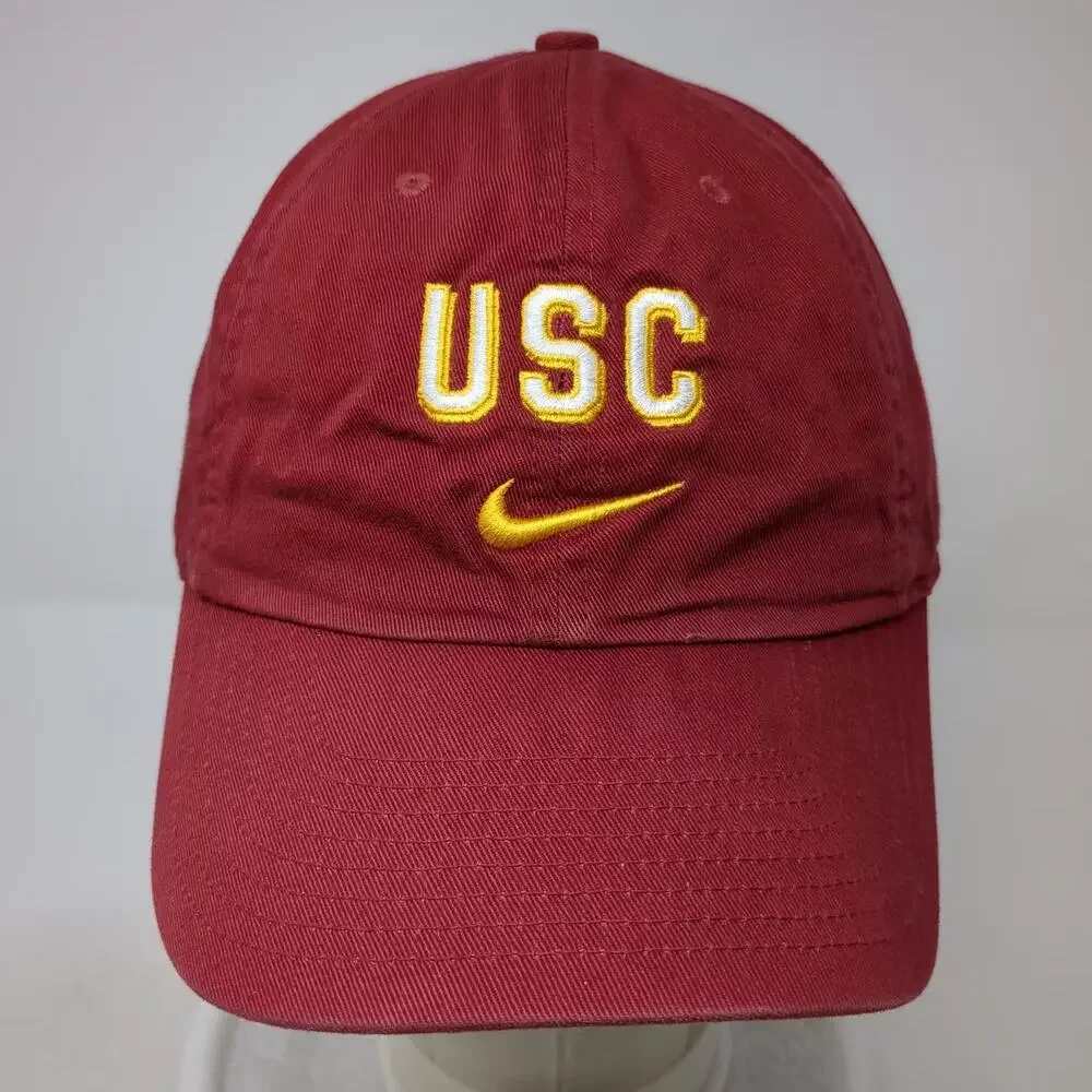 Nike USC Trojans NCAA Red Baseball Cap One Size Heritage86 Strapback Logo Hat